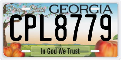 GA license plate CPL8779