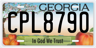GA license plate CPL8790