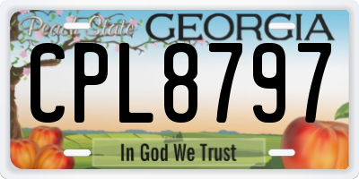 GA license plate CPL8797