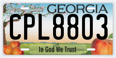 GA license plate CPL8803