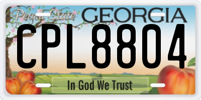 GA license plate CPL8804