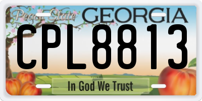 GA license plate CPL8813