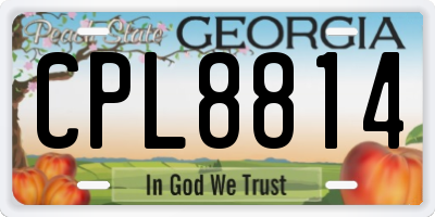 GA license plate CPL8814