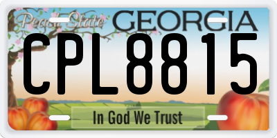 GA license plate CPL8815