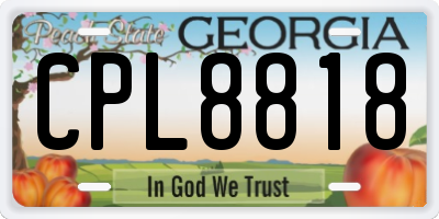 GA license plate CPL8818