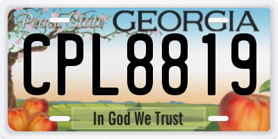 GA license plate CPL8819
