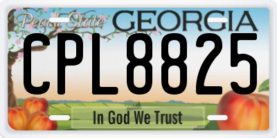GA license plate CPL8825