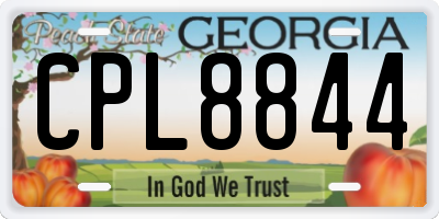 GA license plate CPL8844