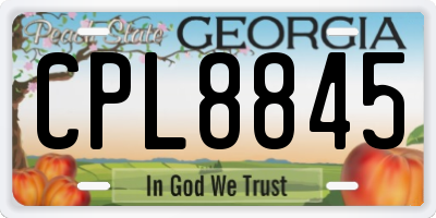 GA license plate CPL8845