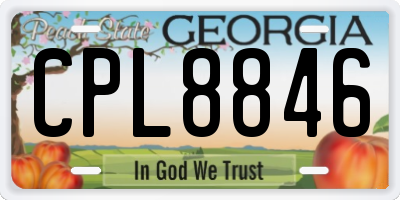 GA license plate CPL8846