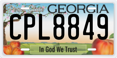 GA license plate CPL8849