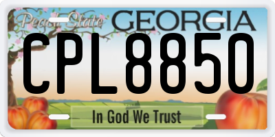GA license plate CPL8850