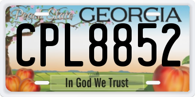 GA license plate CPL8852