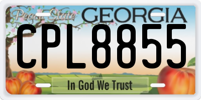 GA license plate CPL8855