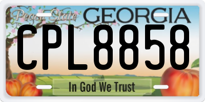 GA license plate CPL8858