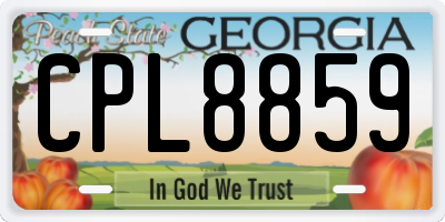 GA license plate CPL8859