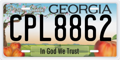 GA license plate CPL8862