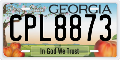 GA license plate CPL8873