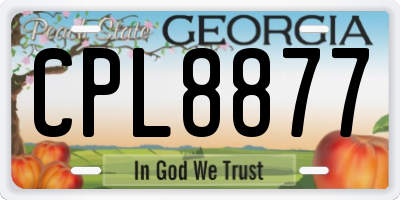 GA license plate CPL8877