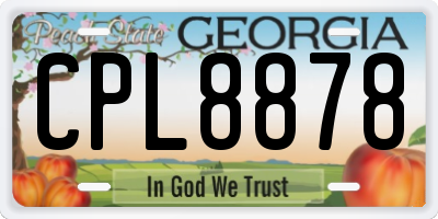 GA license plate CPL8878