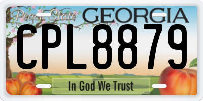 GA license plate CPL8879