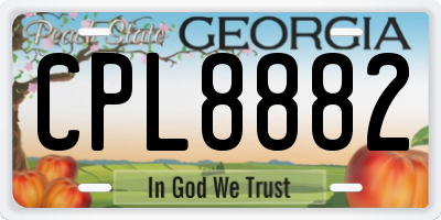 GA license plate CPL8882