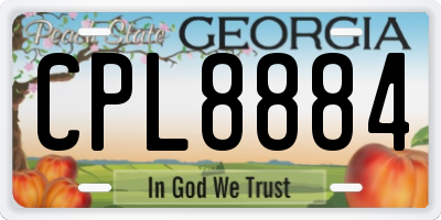 GA license plate CPL8884