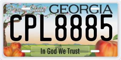 GA license plate CPL8885