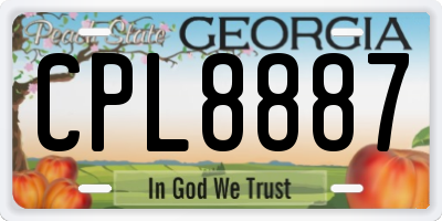 GA license plate CPL8887
