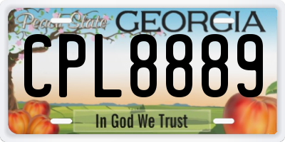 GA license plate CPL8889