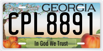 GA license plate CPL8891
