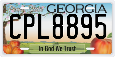 GA license plate CPL8895