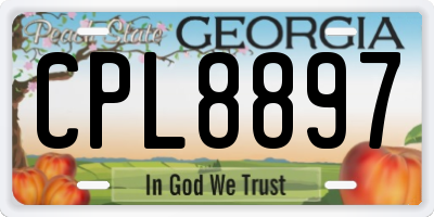 GA license plate CPL8897