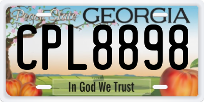 GA license plate CPL8898