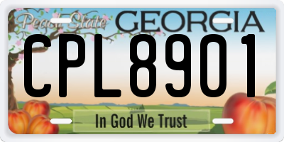 GA license plate CPL8901