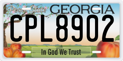 GA license plate CPL8902
