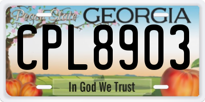 GA license plate CPL8903