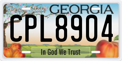 GA license plate CPL8904