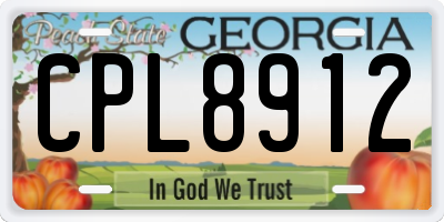 GA license plate CPL8912