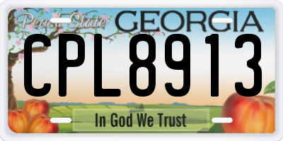 GA license plate CPL8913