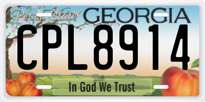 GA license plate CPL8914