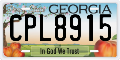 GA license plate CPL8915