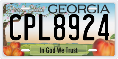 GA license plate CPL8924