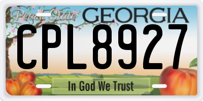 GA license plate CPL8927