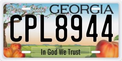 GA license plate CPL8944