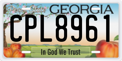 GA license plate CPL8961