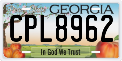 GA license plate CPL8962