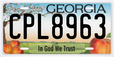 GA license plate CPL8963
