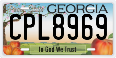 GA license plate CPL8969