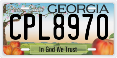 GA license plate CPL8970